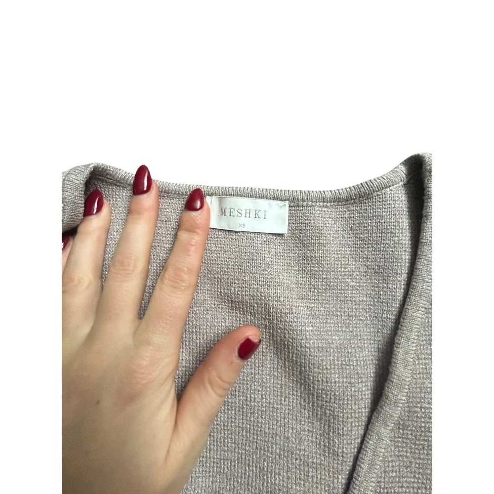 Meshki Velda Wide Sleeve Knit Cardigan Stone Marble Button Front V Neck XS - Picture 5 of 10